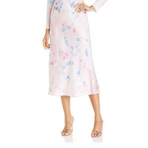 NWT French Connection Tie-Dye Midi Skirt satin XS